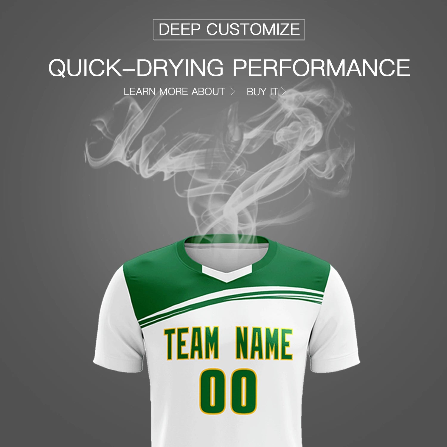 Custom White Kelly Green Personalized Men Soccer Sets Jersey