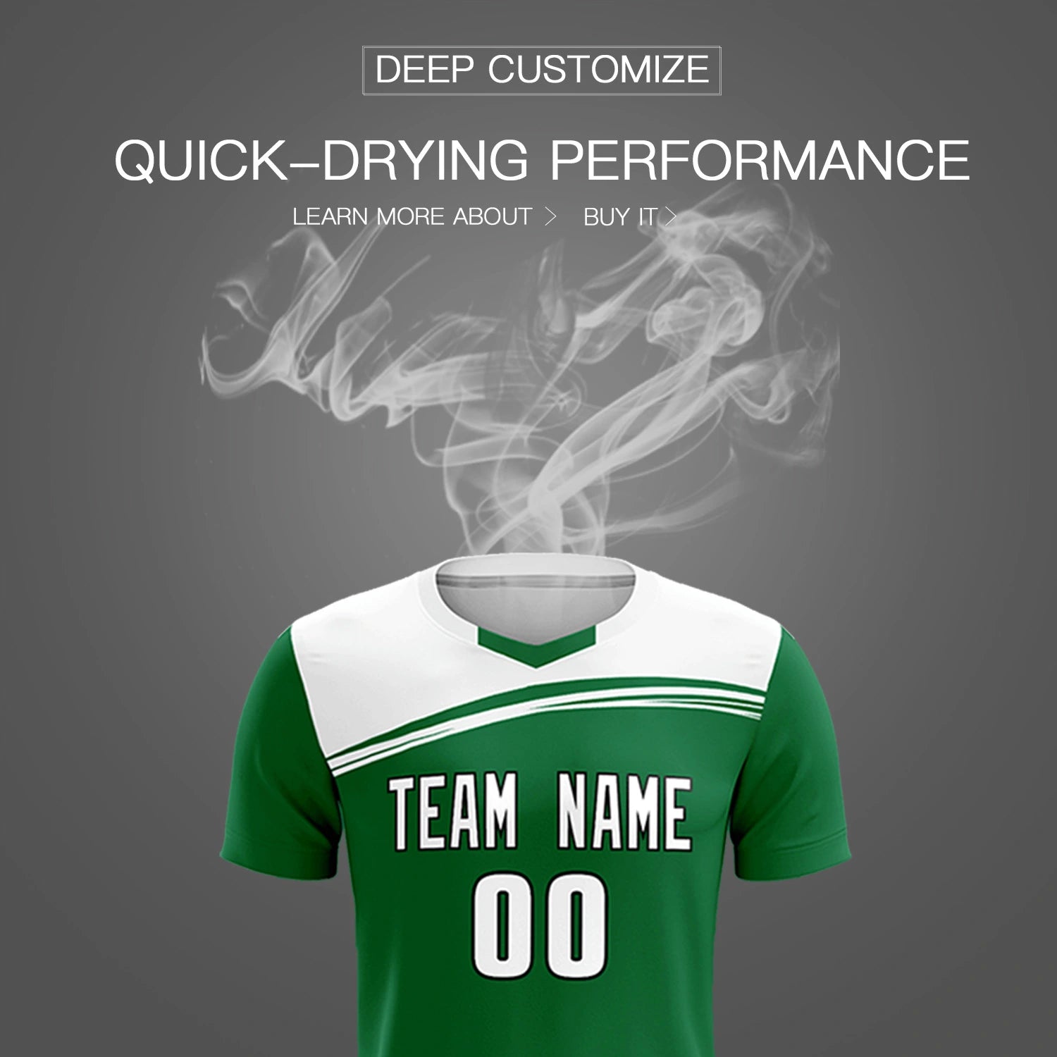 Custom Kelly Green White Personalized Men Soccer Sets Jersey