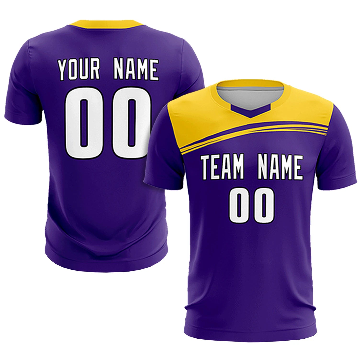 Custom Purple Gold01 Personalized Men Soccer Sets Jersey