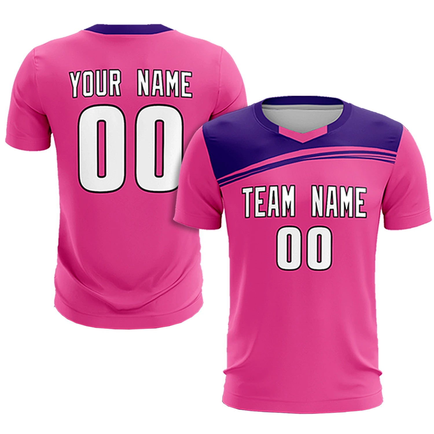 Custom Pink Purple Personalized Men Soccer Sets Jersey