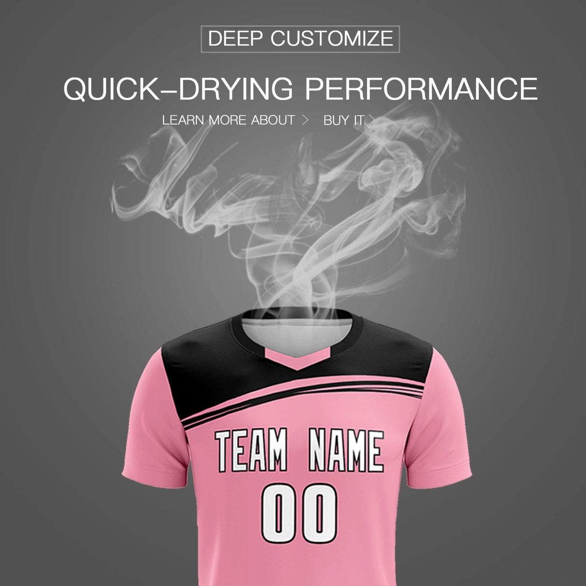 Custom Light Pink Black Personalized Men Soccer Sets Jersey