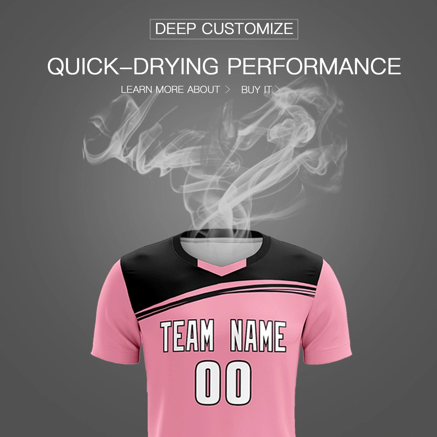 Custom Light Pink Black Personalized Men Soccer Sets Jersey