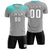 Custom Gray Bright Green Personalized Men Soccer Sets Jersey