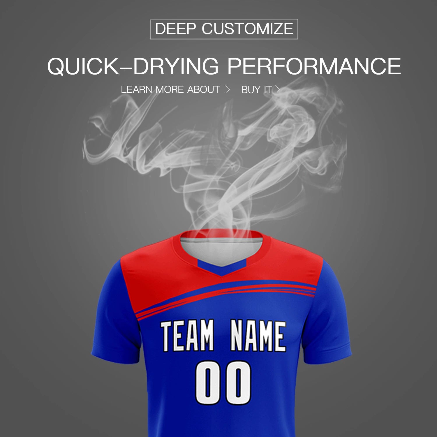 Custom Royal Blue Red Personalized Men Soccer Sets Jersey
