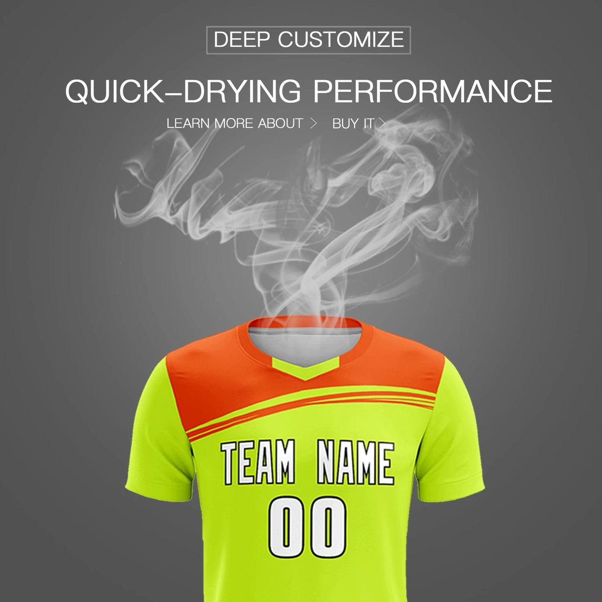 Custom Neon Green Orange Personalized Men Soccer Sets Jersey