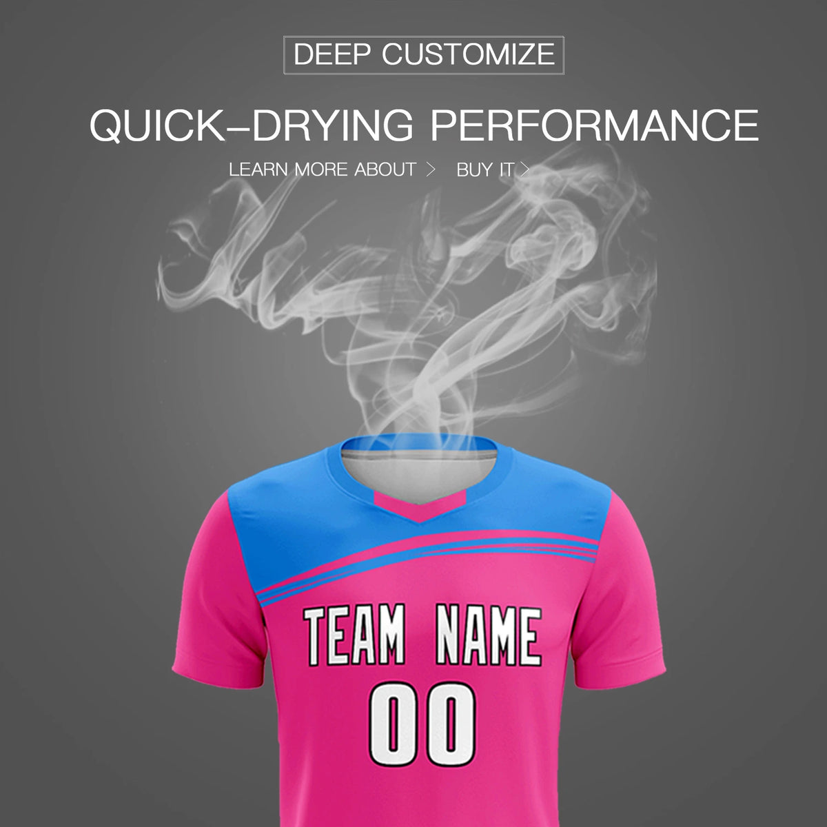 Custom Pink Powder Blue Personalized Men Soccer Sets Jersey