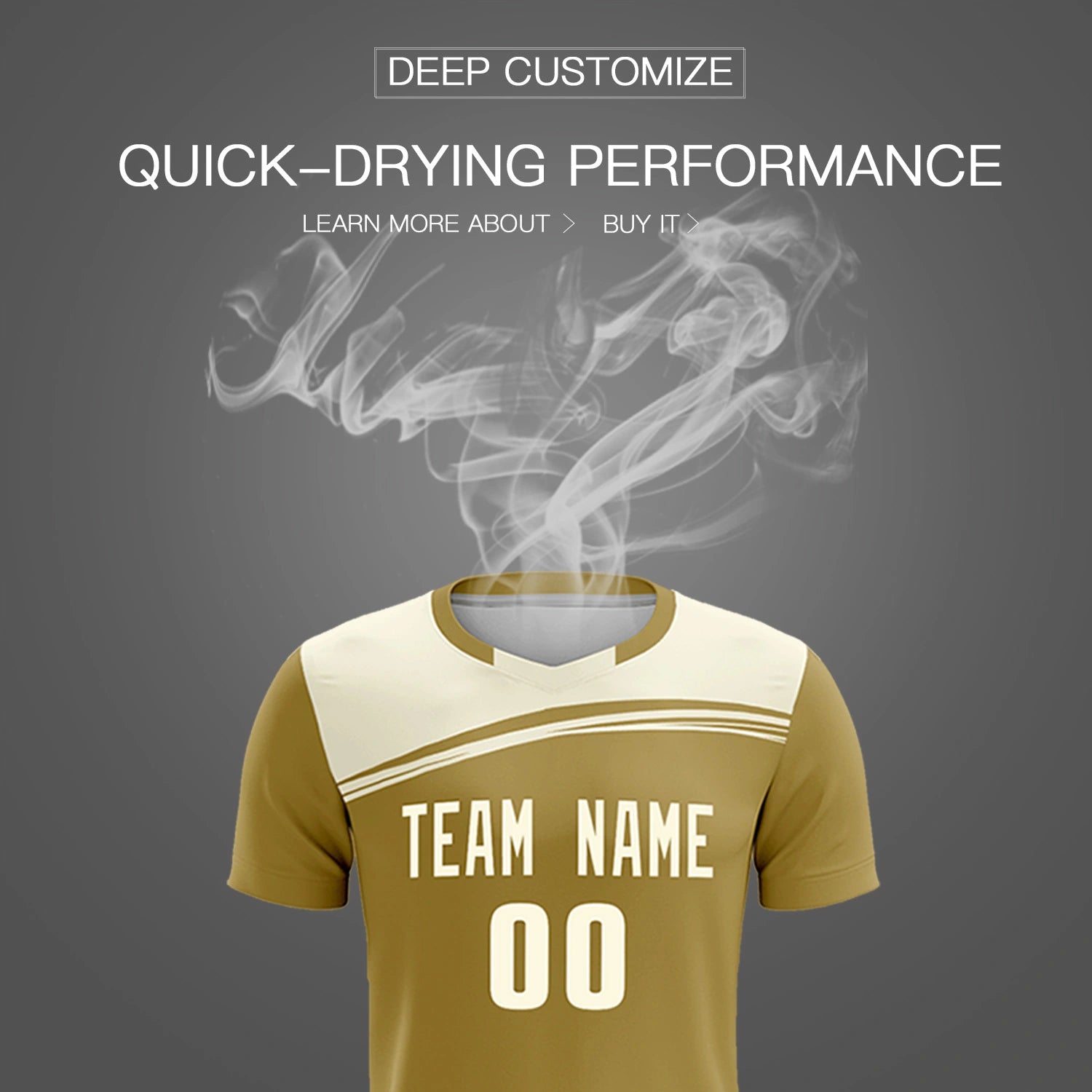 Custom Old Gold Cream Personalized Men Soccer Sets Jersey