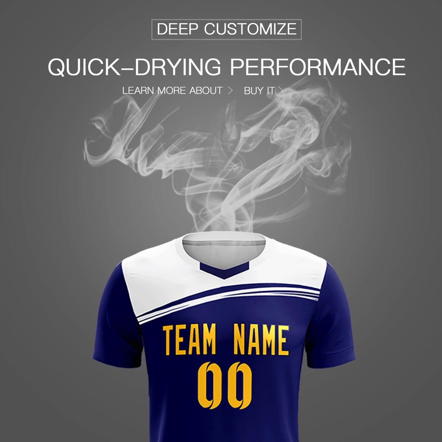 Custom Royal Blue White Personalized Men Soccer Sets Jersey