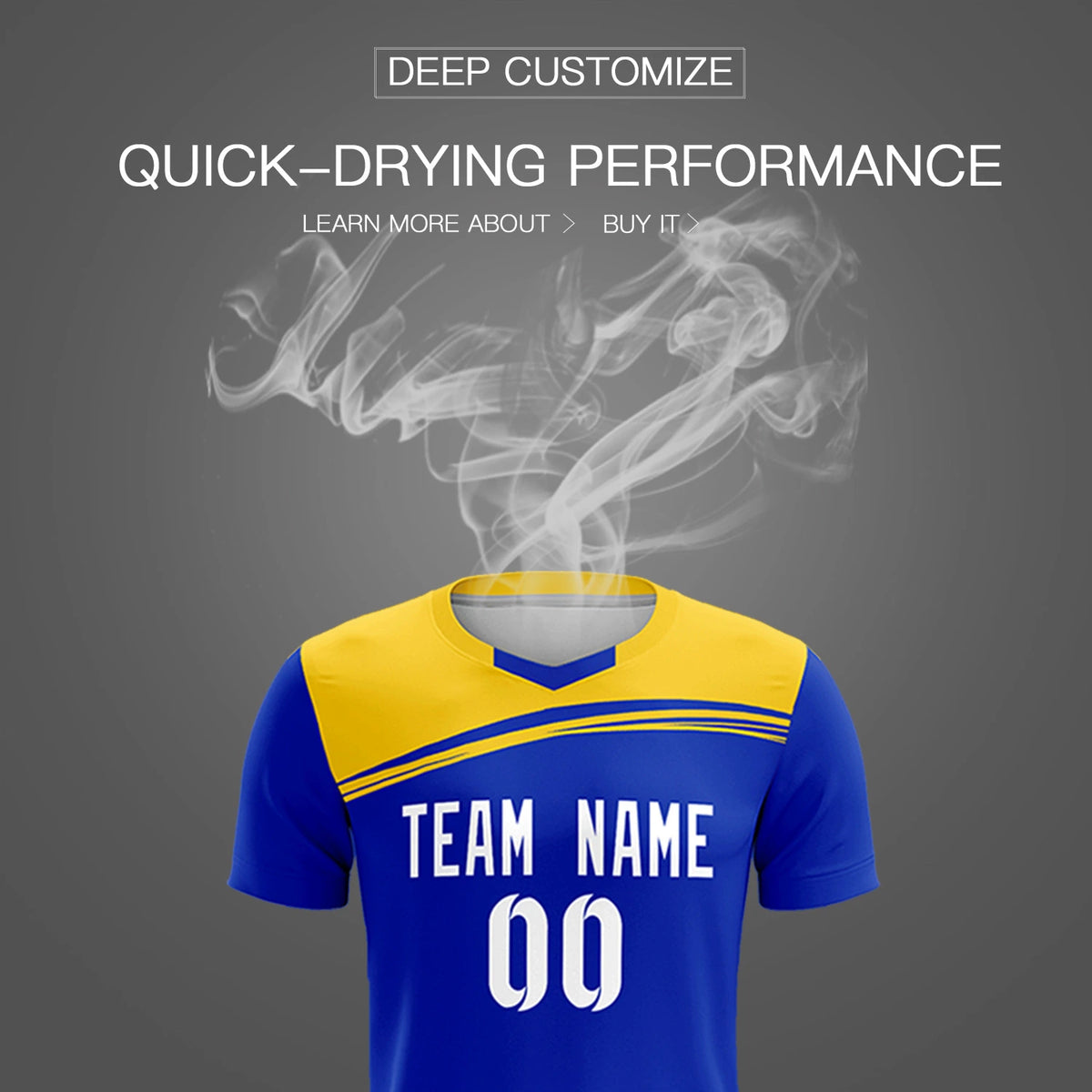 Custom Royal Blue Gold01 Personalized Men Soccer Sets Jersey