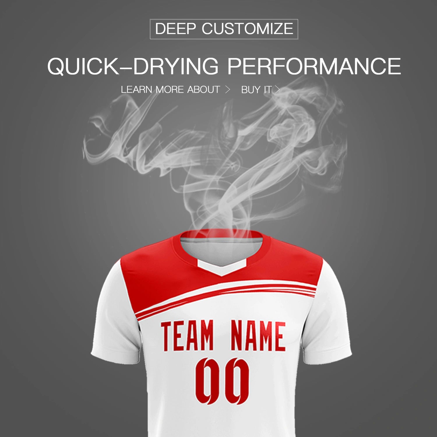 Custom White Red Personalized Men Soccer Sets Jersey