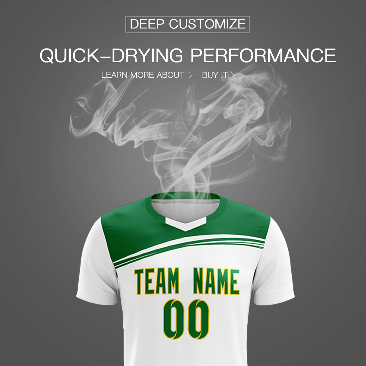 Custom White Kelly Green Personalized Men Soccer Sets Jersey