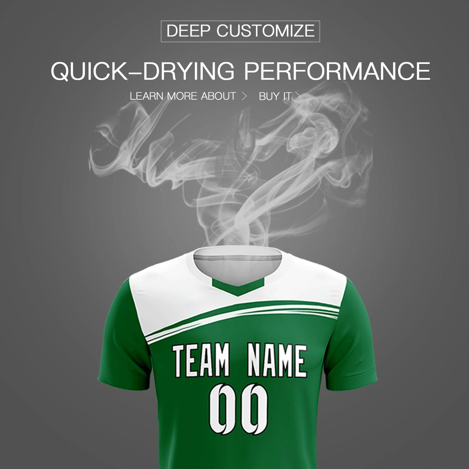 Custom Kelly Green White Personalized Men Soccer Sets Jersey