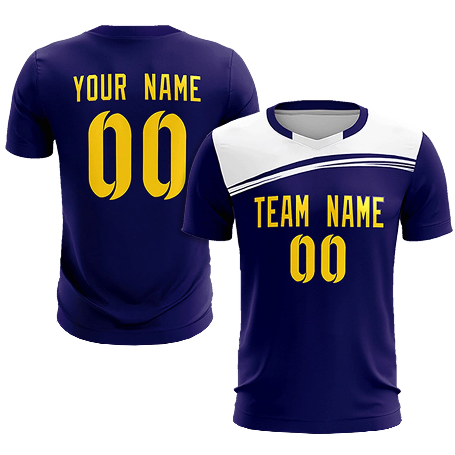 Custom Purple White White Personalized Men Soccer Sets Jersey
