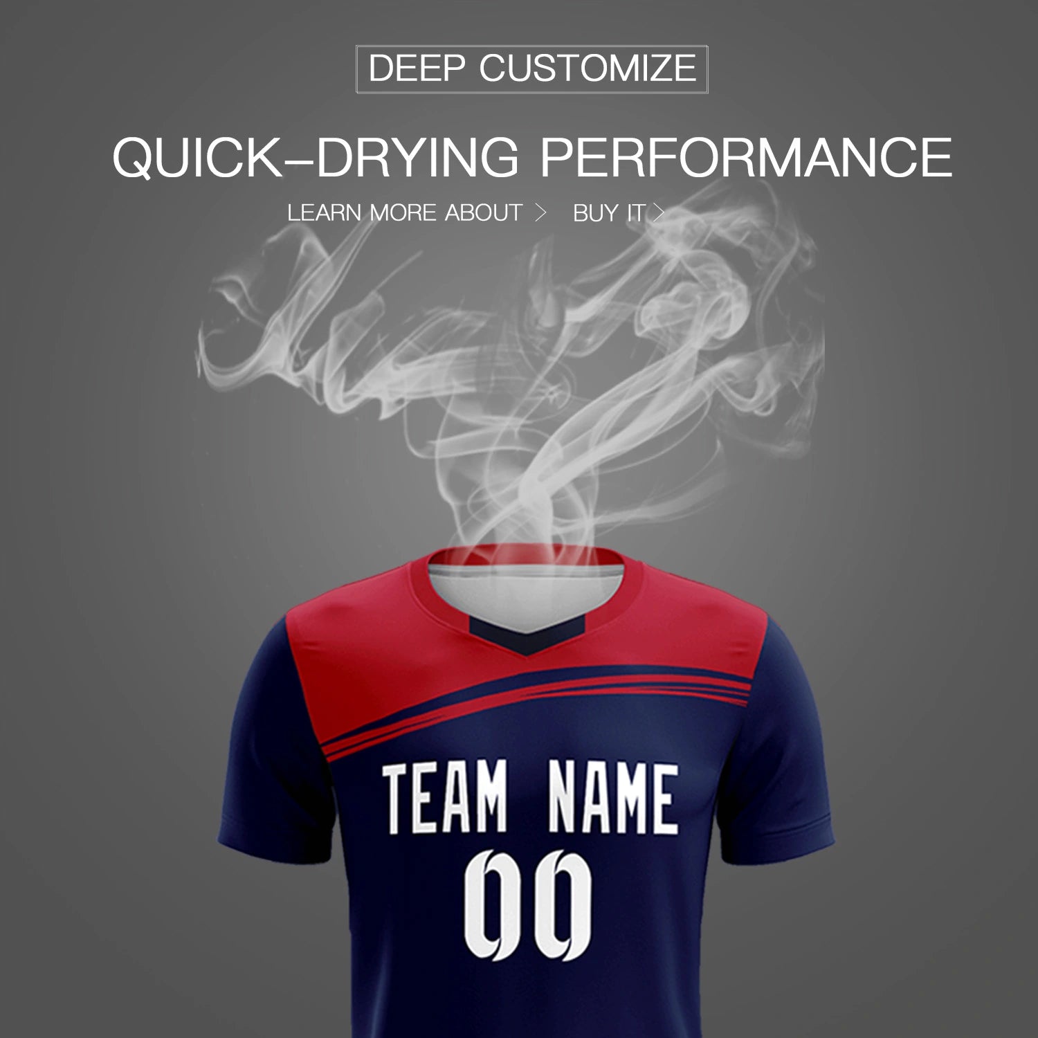 Custom Navy Red Personalized Men Soccer Sets Jersey