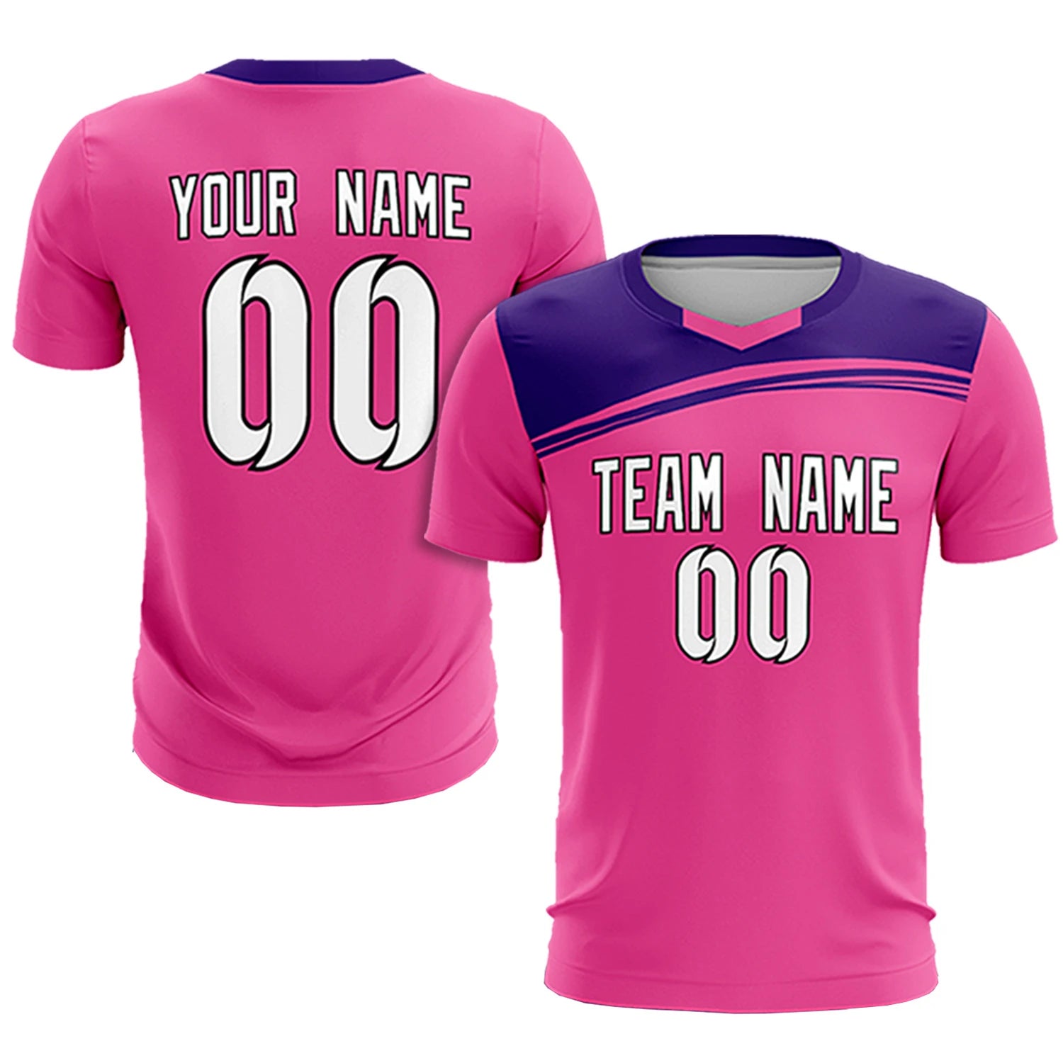 Custom Pink Purple Personalized Men Soccer Sets Jersey