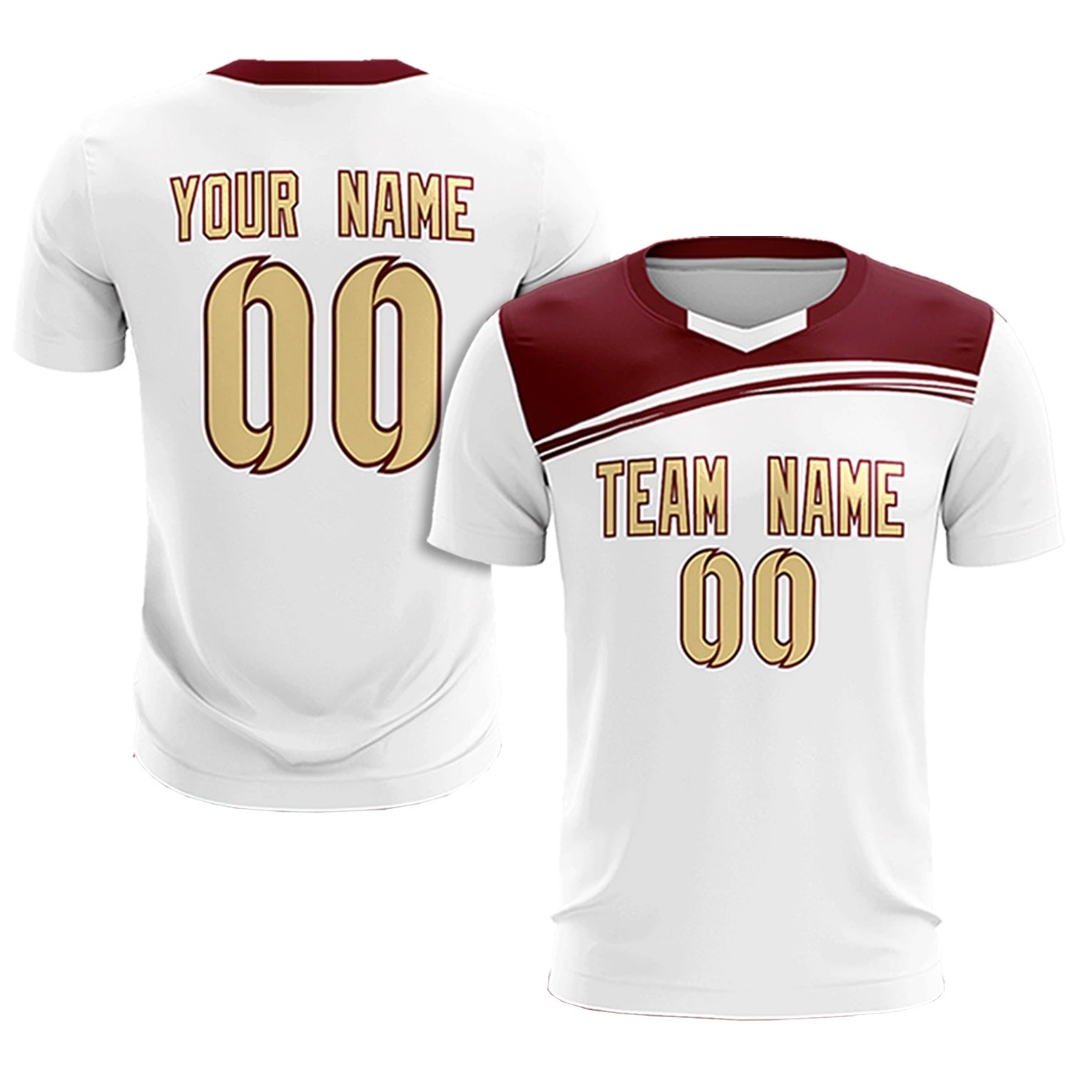 Custom White Crimson Personalized Men Soccer Sets Jersey
