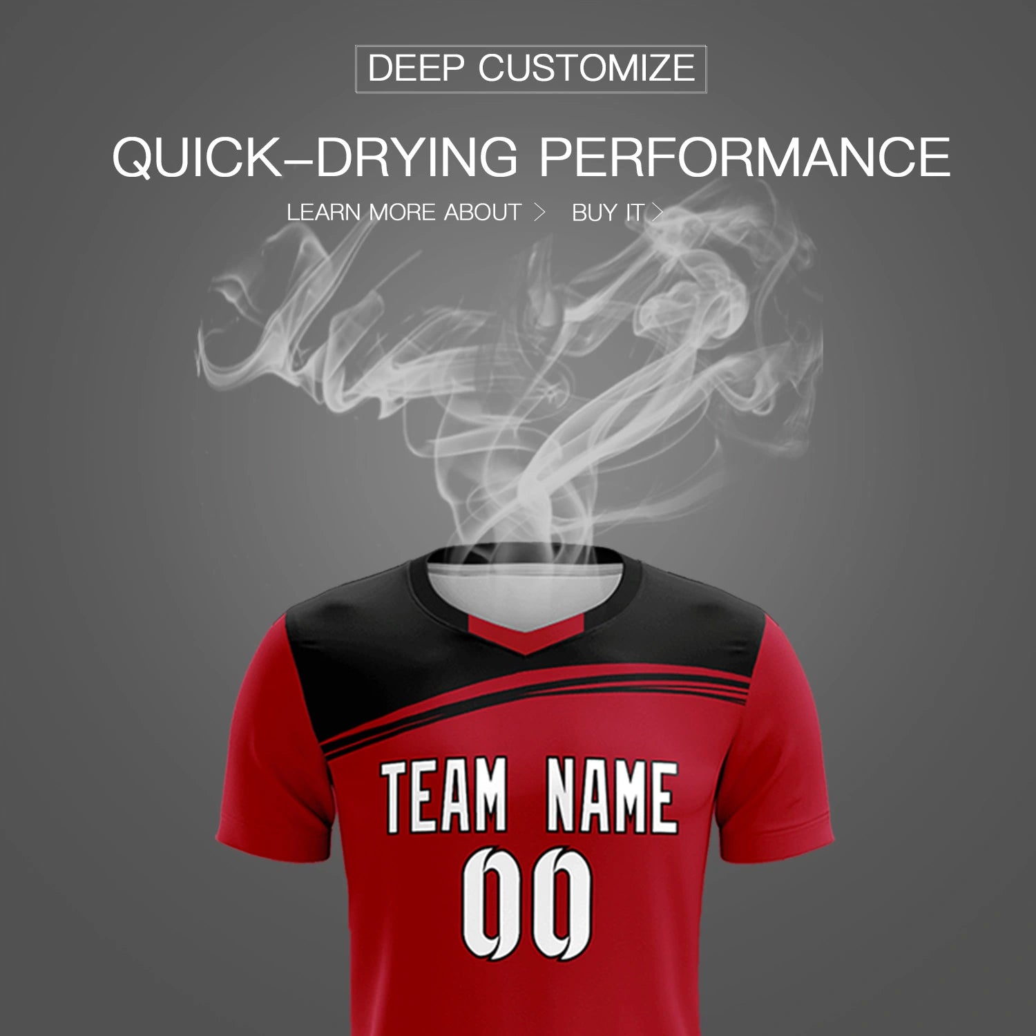 Custom Red Black Personalized Men Soccer Sets Jersey