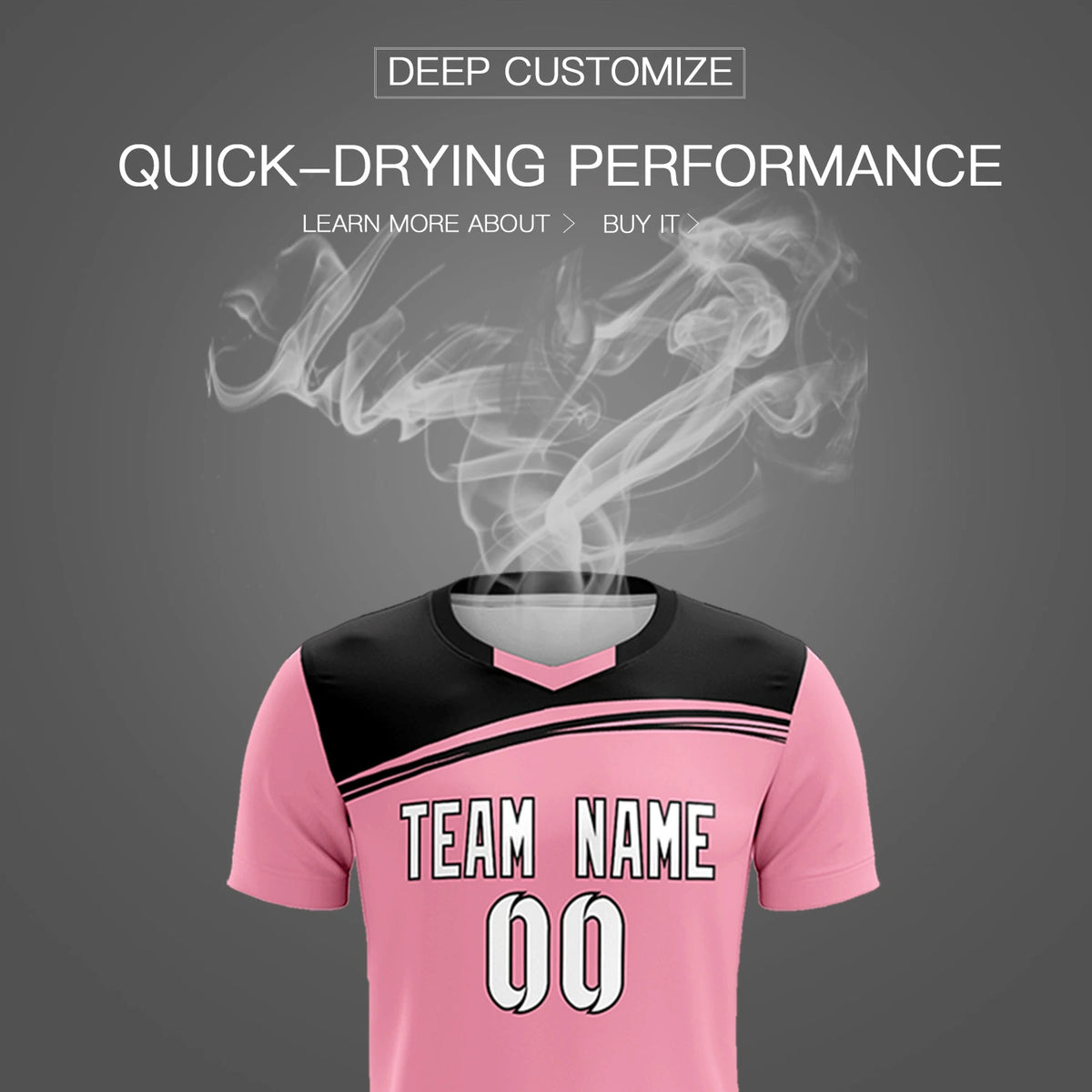 Custom Light Pink Black Personalized Men Soccer Sets Jersey