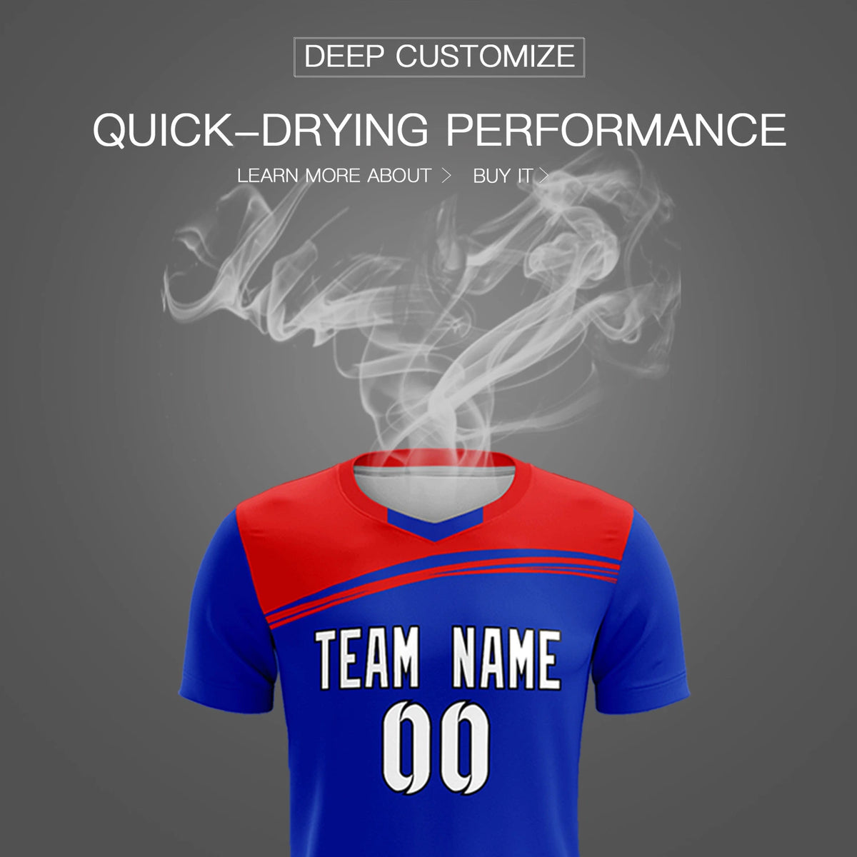 Custom Royal Blue Red Personalized Men Soccer Sets Jersey