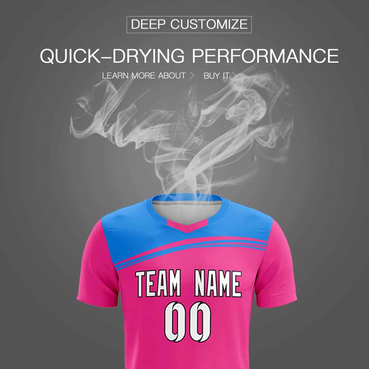 Custom Pink Powder Blue Personalized Men Soccer Sets Jersey