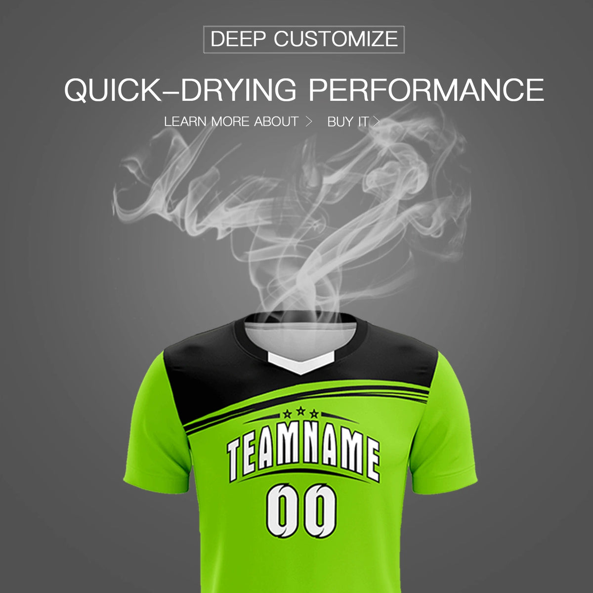 Custom Neon Green Black Personalized Men Soccer Sets Jersey