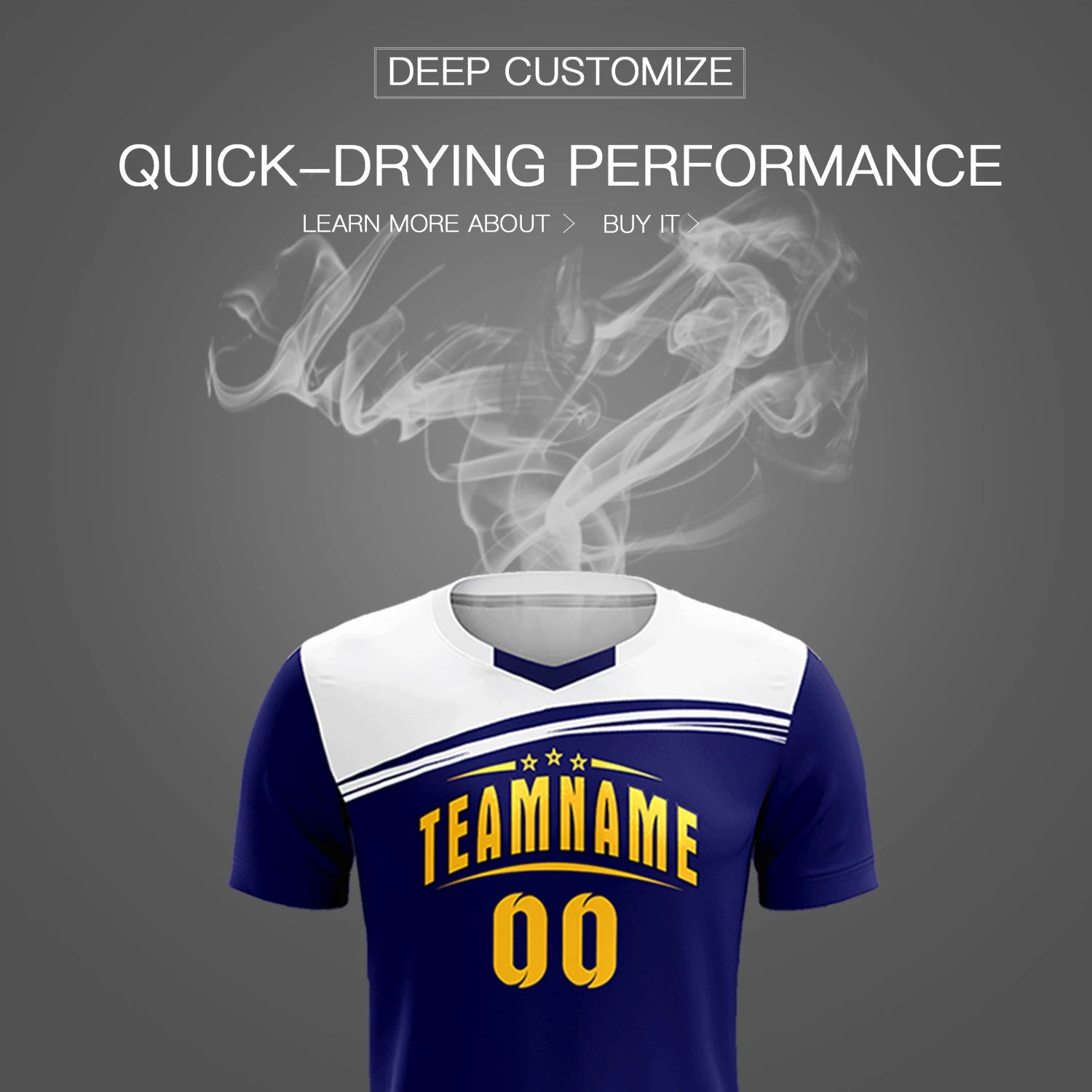 Custom Royal Blue White Personalized Men Soccer Sets Jersey