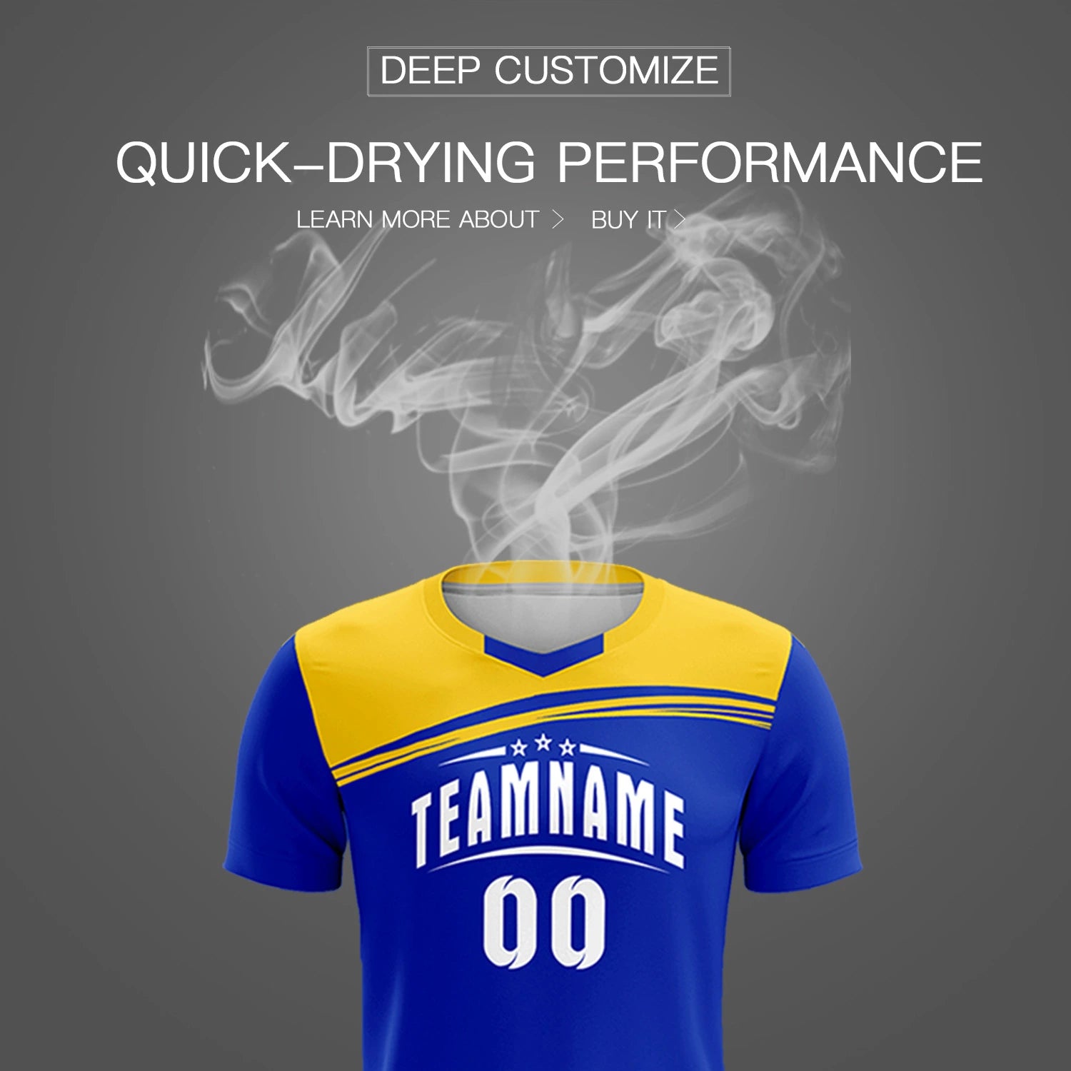 Custom Royal Blue Gold01 Personalized Men Soccer Sets Jersey