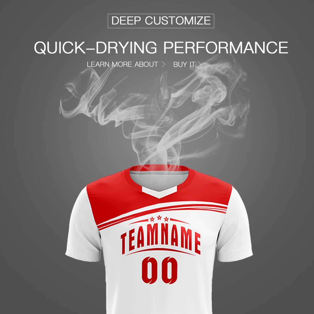 Custom White Red Personalized Men Soccer Sets Jersey