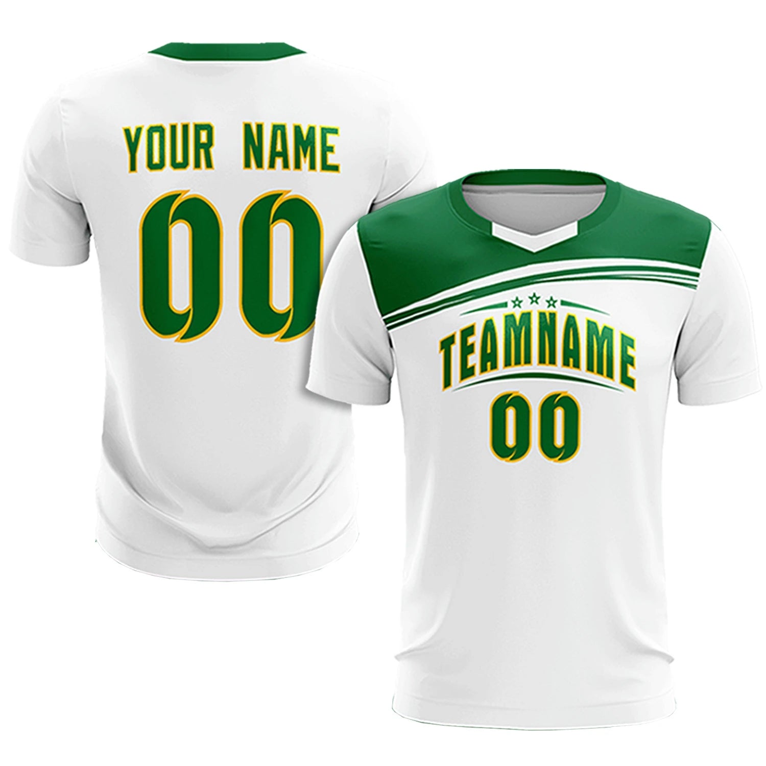 Custom White Kelly Green Personalized Men Soccer Sets Jersey