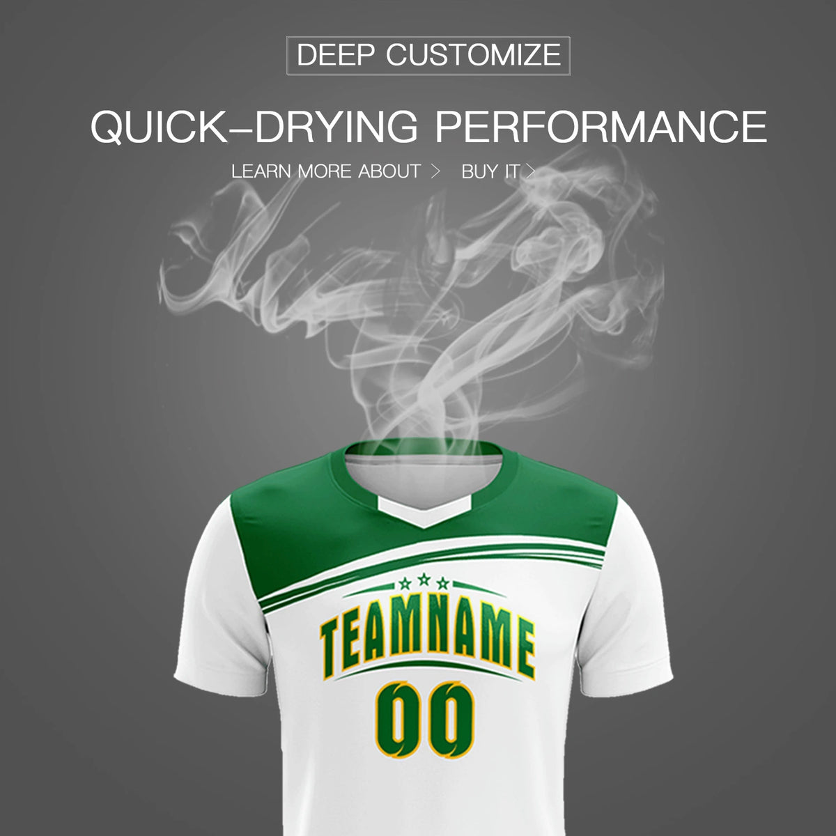 Custom White Kelly Green Personalized Men Soccer Sets Jersey