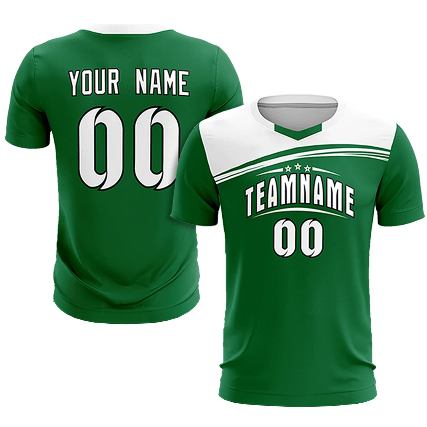 Custom Kelly Green White Personalized Men Soccer Sets Jersey