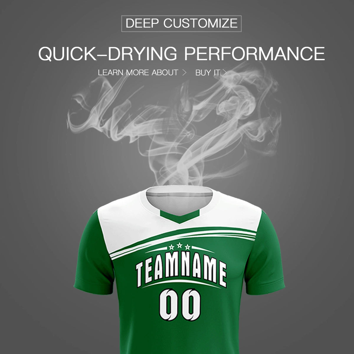 Custom Kelly Green White Personalized Men Soccer Sets Jersey