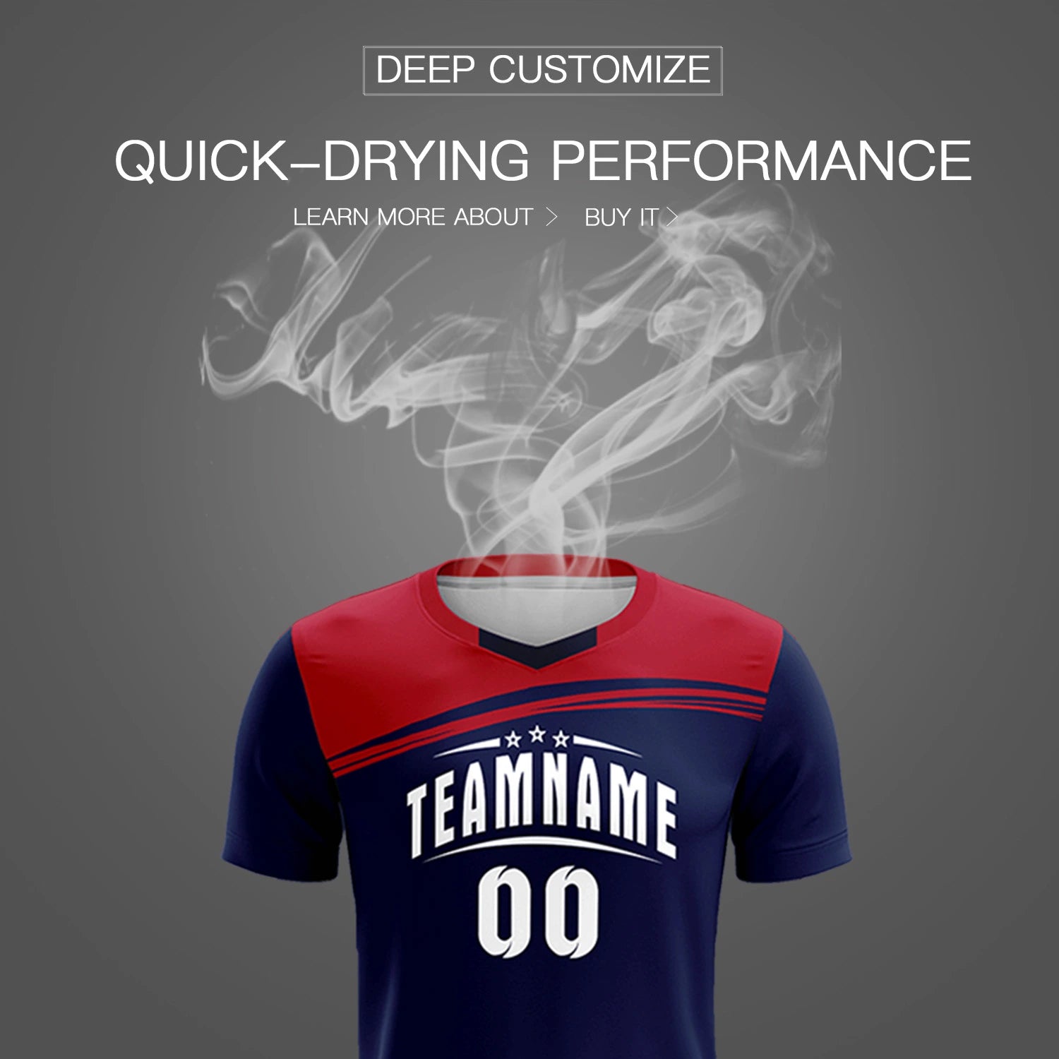 Custom Navy Red Personalized Men Soccer Sets Jersey