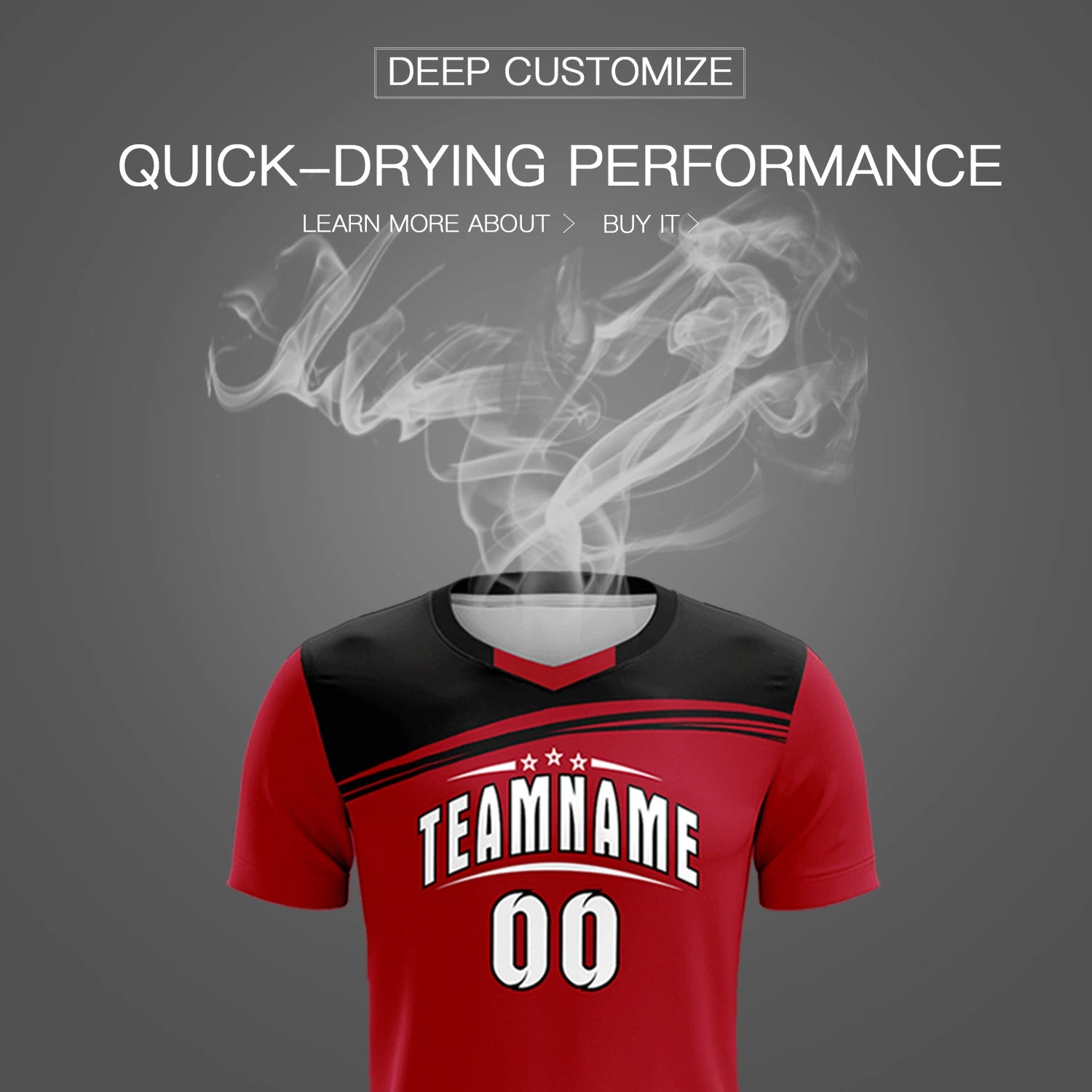 Custom Red Black Personalized Men Soccer Sets Jersey