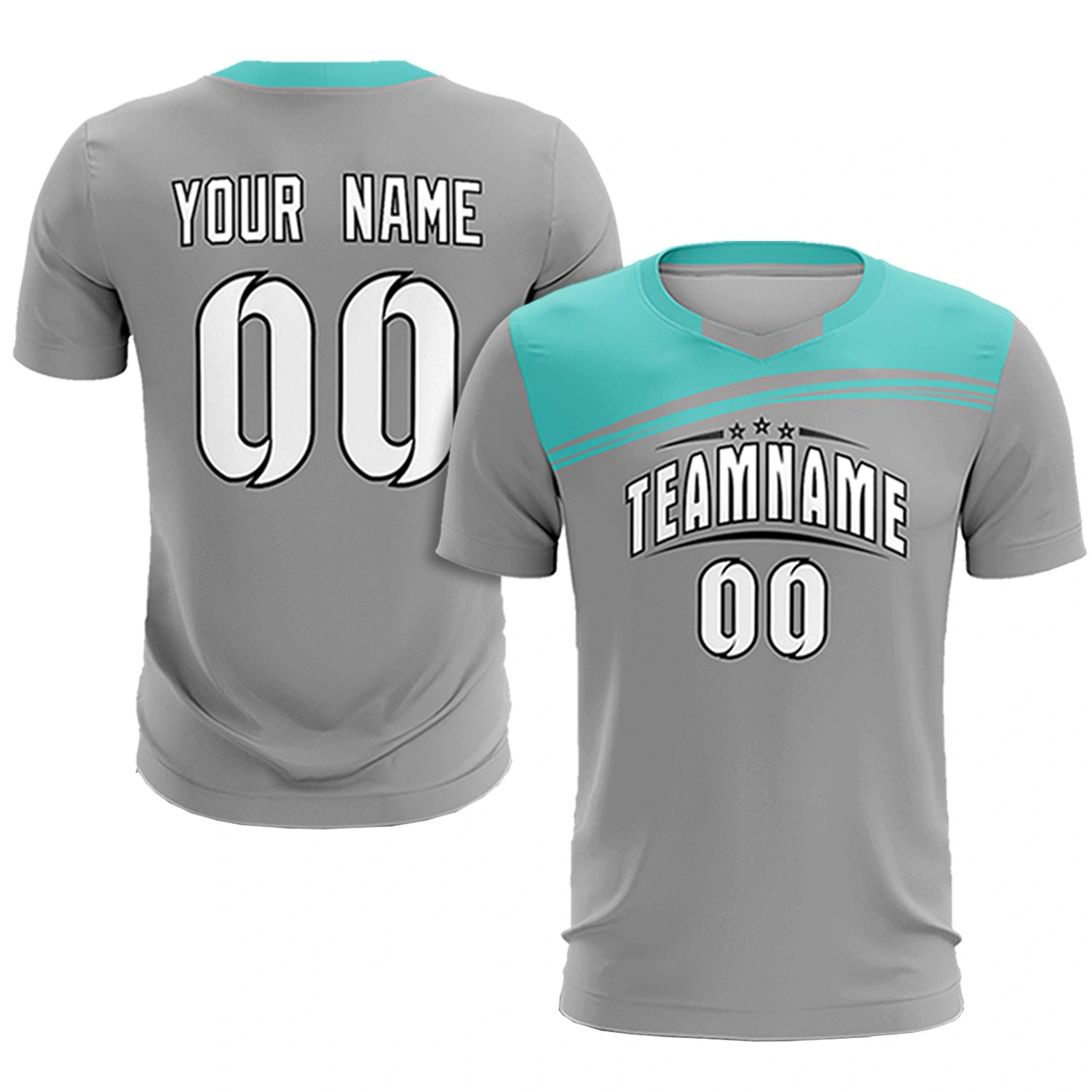 Custom Gray Bright Green Personalized Men Soccer Sets Jersey