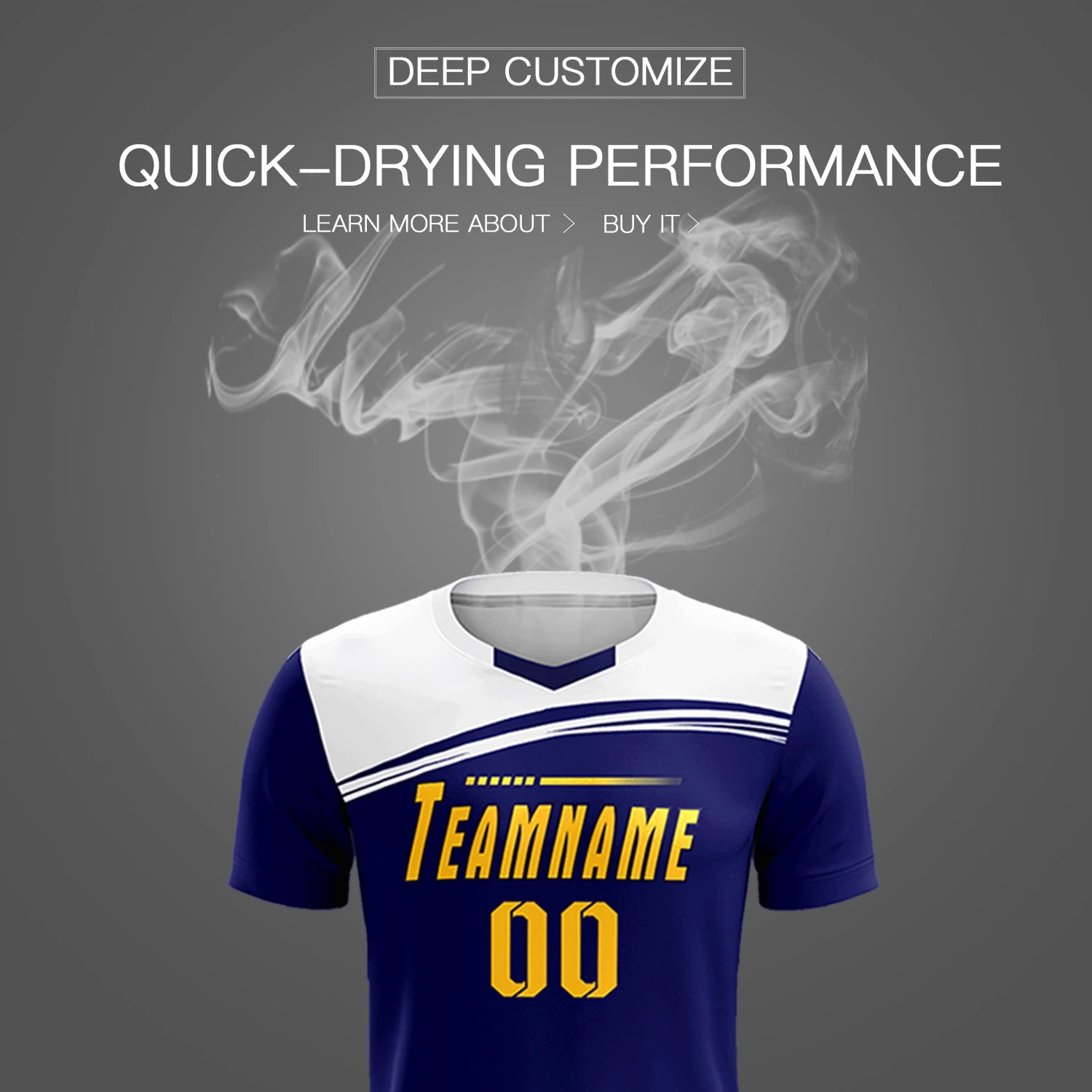 Custom Royal Blue White Personalized Men Soccer Sets Jersey