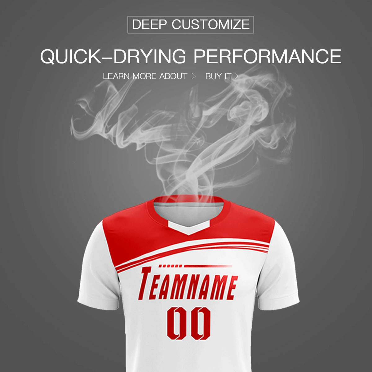 Custom White Red Personalized Men Soccer Sets Jersey