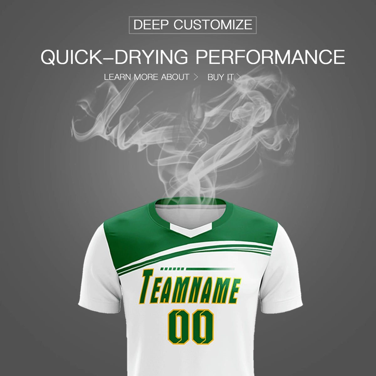 Custom White Kelly Green Personalized Men Soccer Sets Jersey