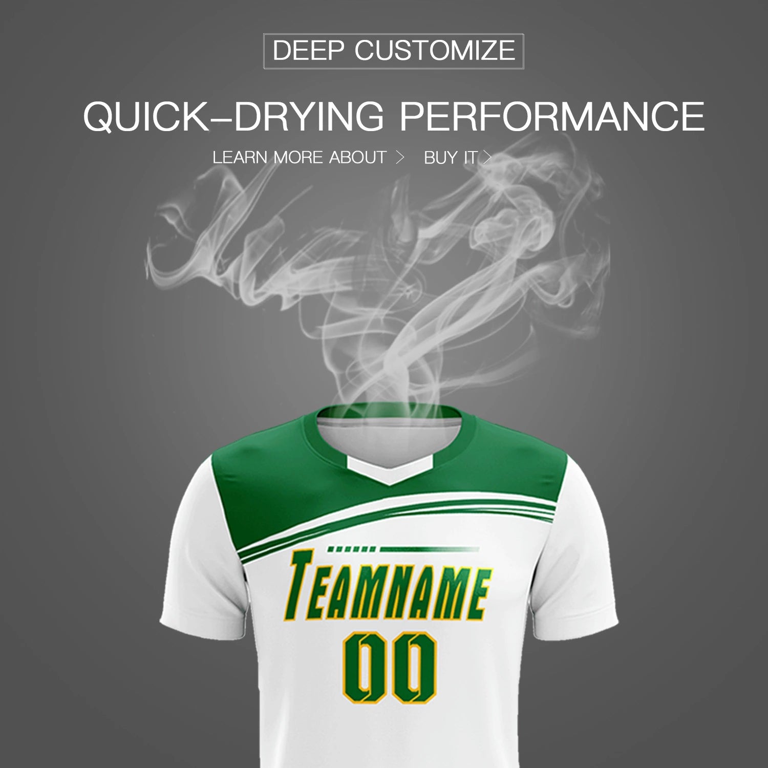 Custom White Kelly Green Personalized Men Soccer Sets Jersey
