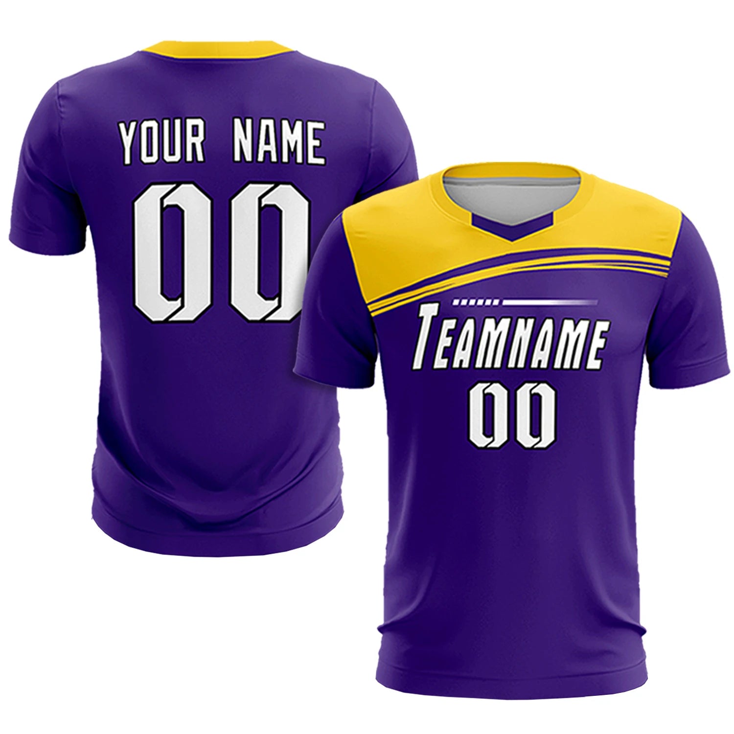 Custom Purple Gold01 Personalized Men Soccer Sets Jersey