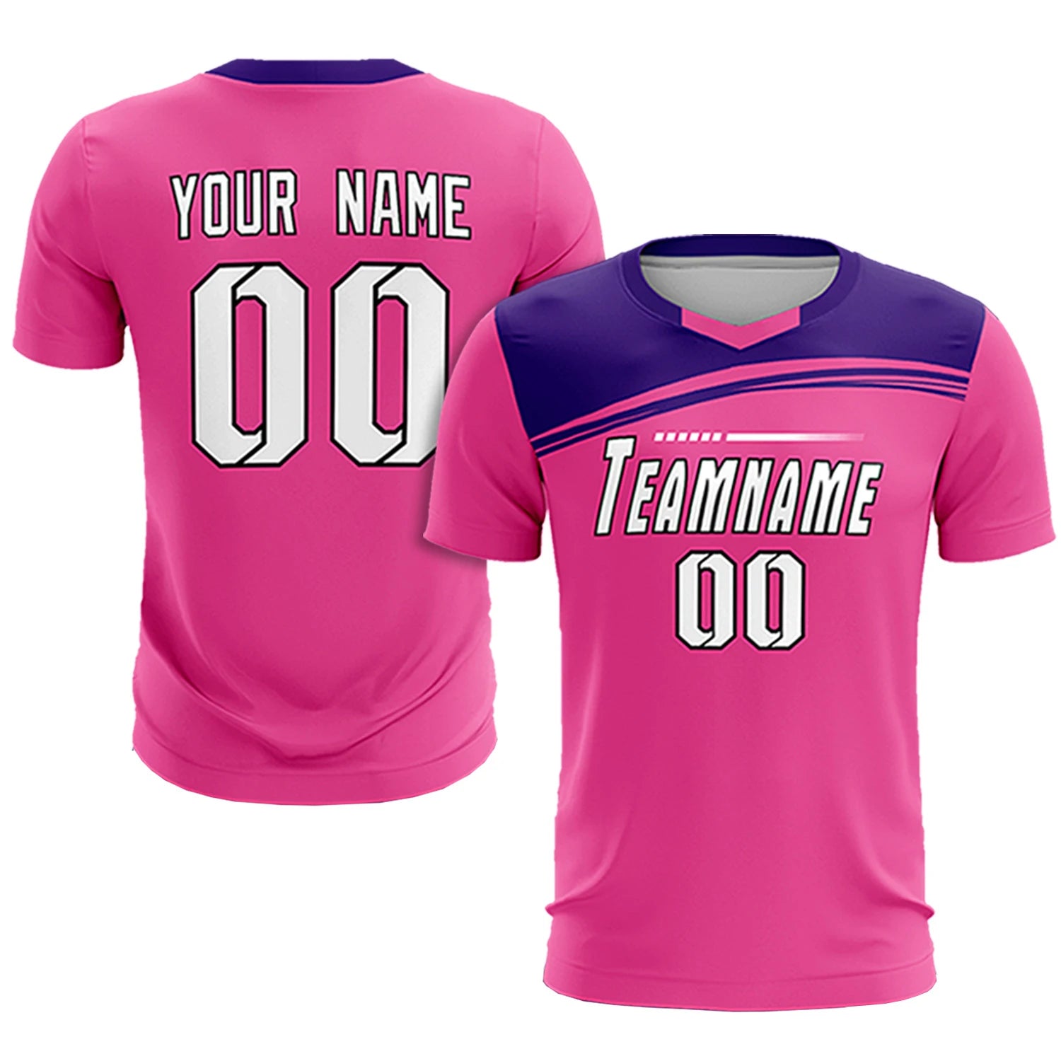 Custom Pink Purple Personalized Men Soccer Sets Jersey