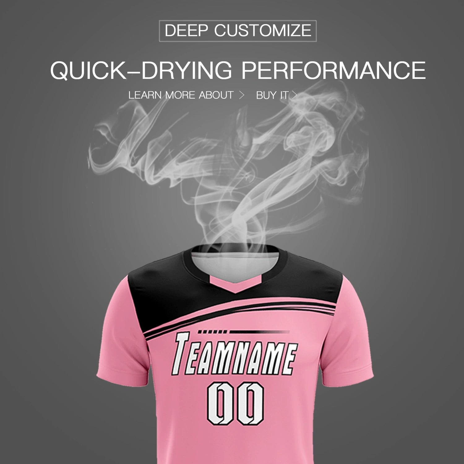 Custom Light Pink Black Personalized Men Soccer Sets Jersey