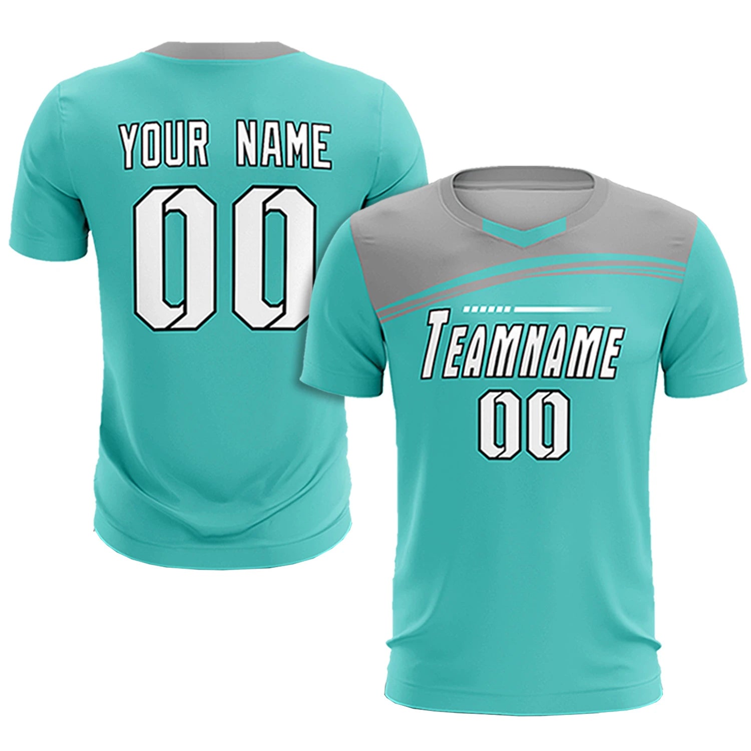 Custom Bright Green Gray Personalized Men Soccer Sets Jersey