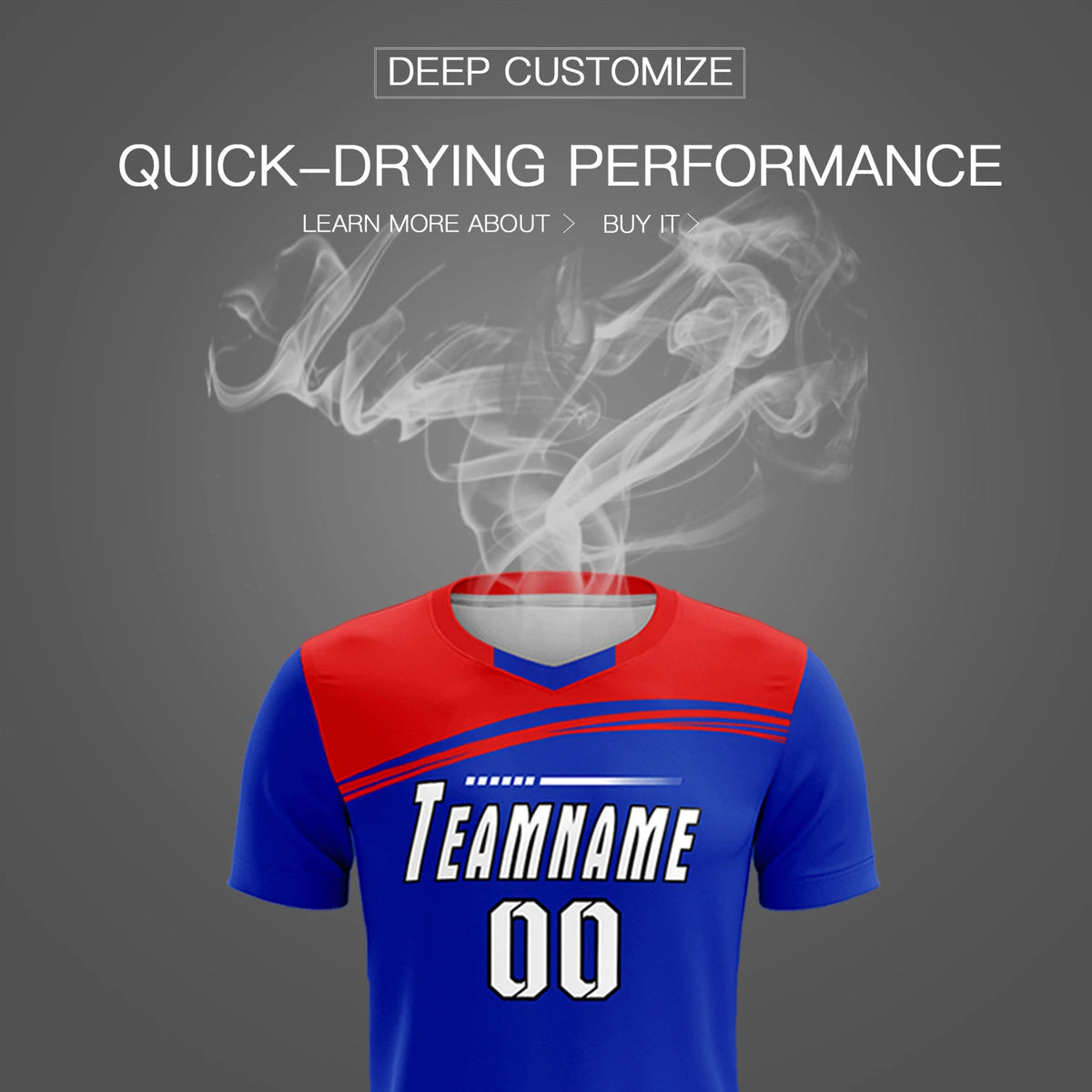 Custom Royal Blue Red Personalized Men Soccer Sets Jersey