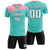 Custom Bright Green Light Pink Personalized Men Soccer Sets Jersey