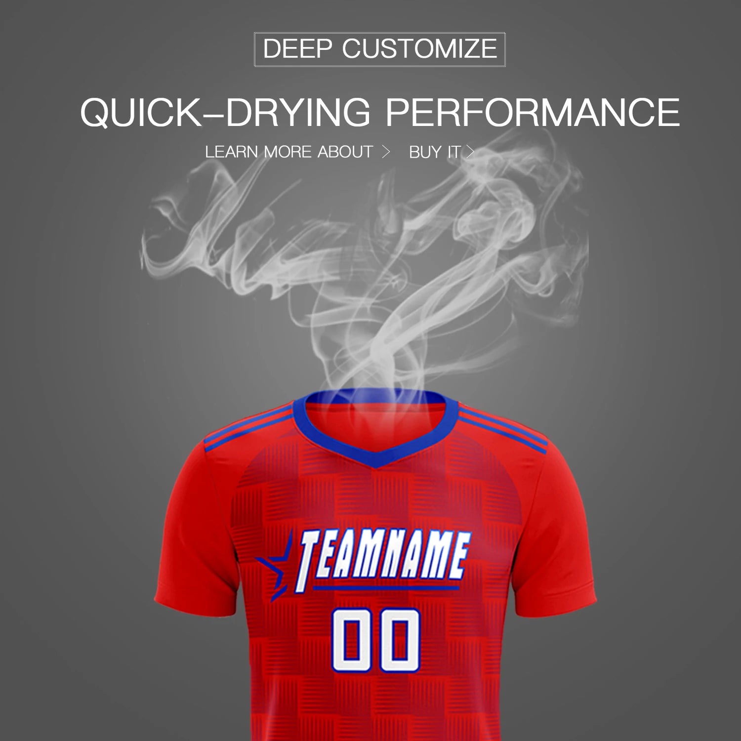 Custom Red Royal Blue Casual Outdoor Soccer Sets Jersey