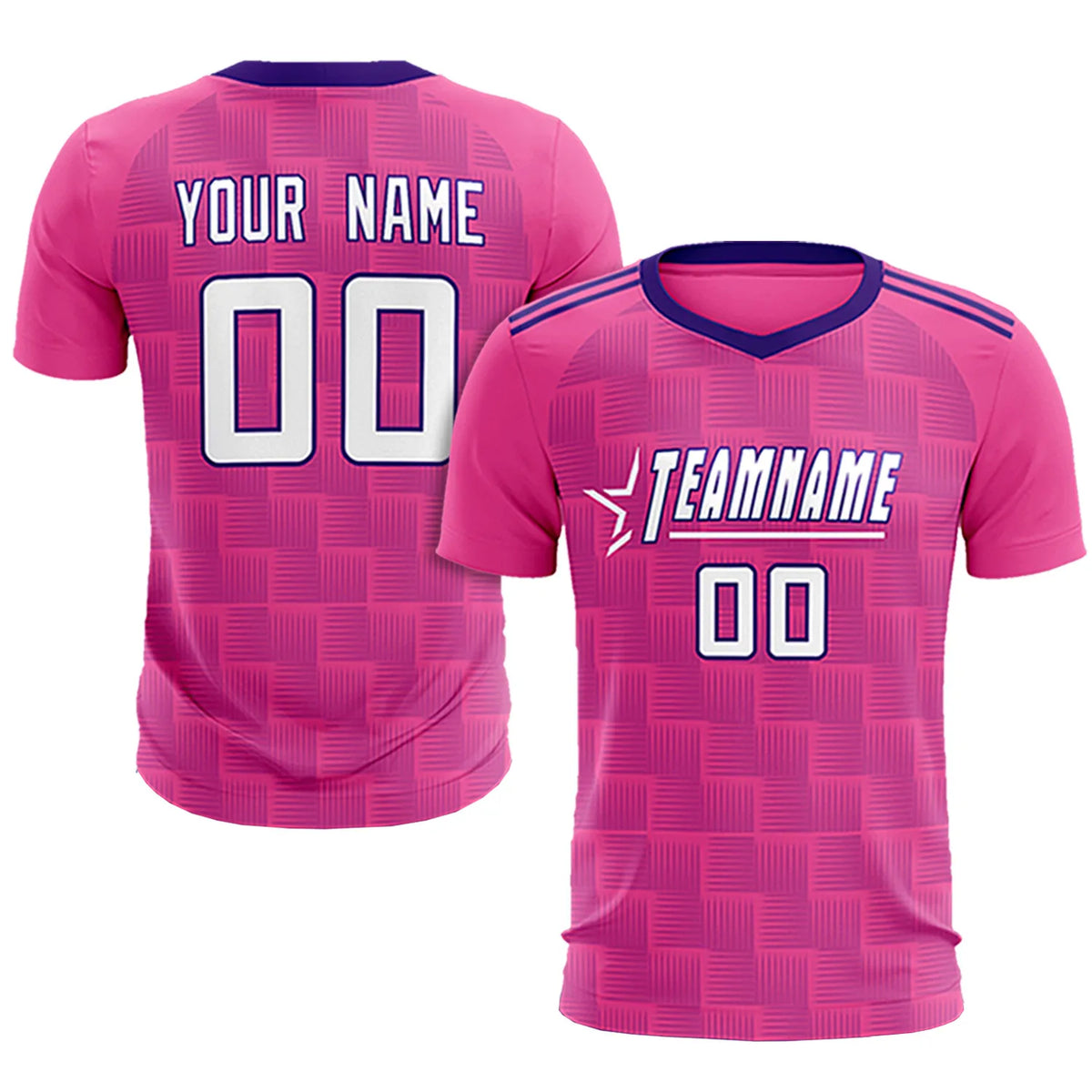 Custom Pink Purple Casual Outdoor Soccer Sets Jersey