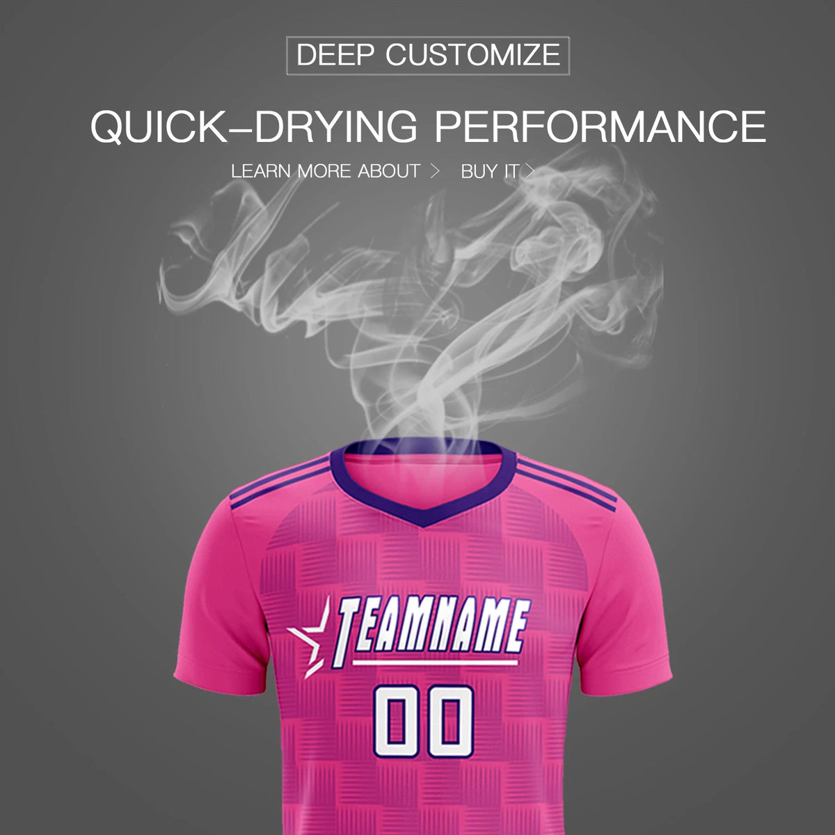 Custom Pink Purple Casual Outdoor Soccer Sets Jersey