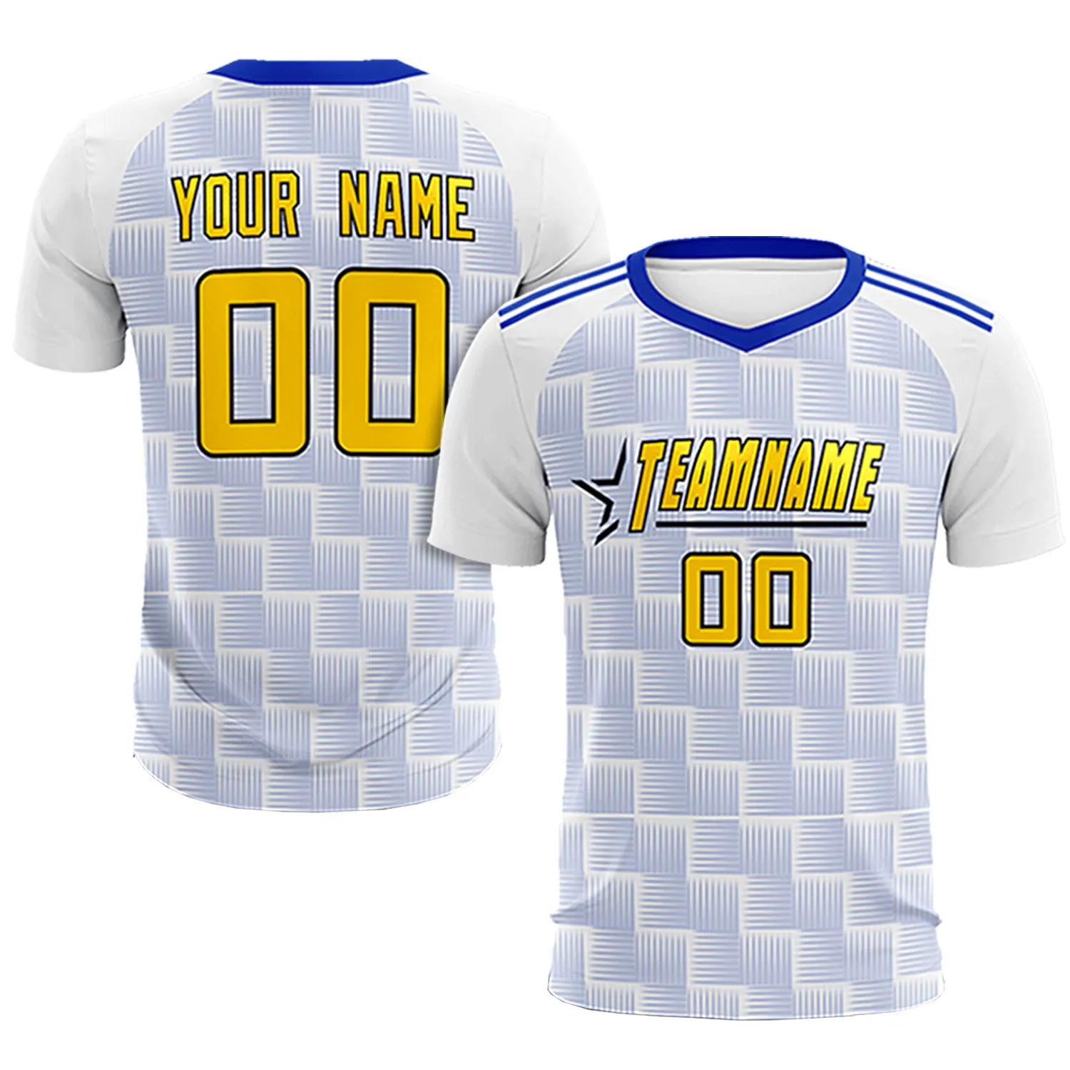 Custom White Royal Blue Casual Outdoor Soccer Sets Jersey