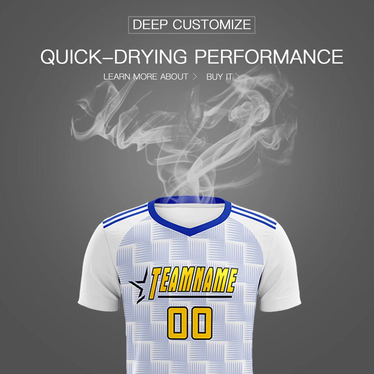 Custom White Royal Blue Casual Outdoor Soccer Sets Jersey